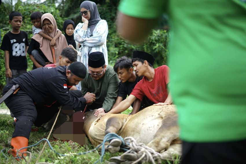Rayakan Idul Adha, Datuk Seri Rizky Bagus Oka bersama Tim Bagus Gelar Pemotongan Hewan Kurban